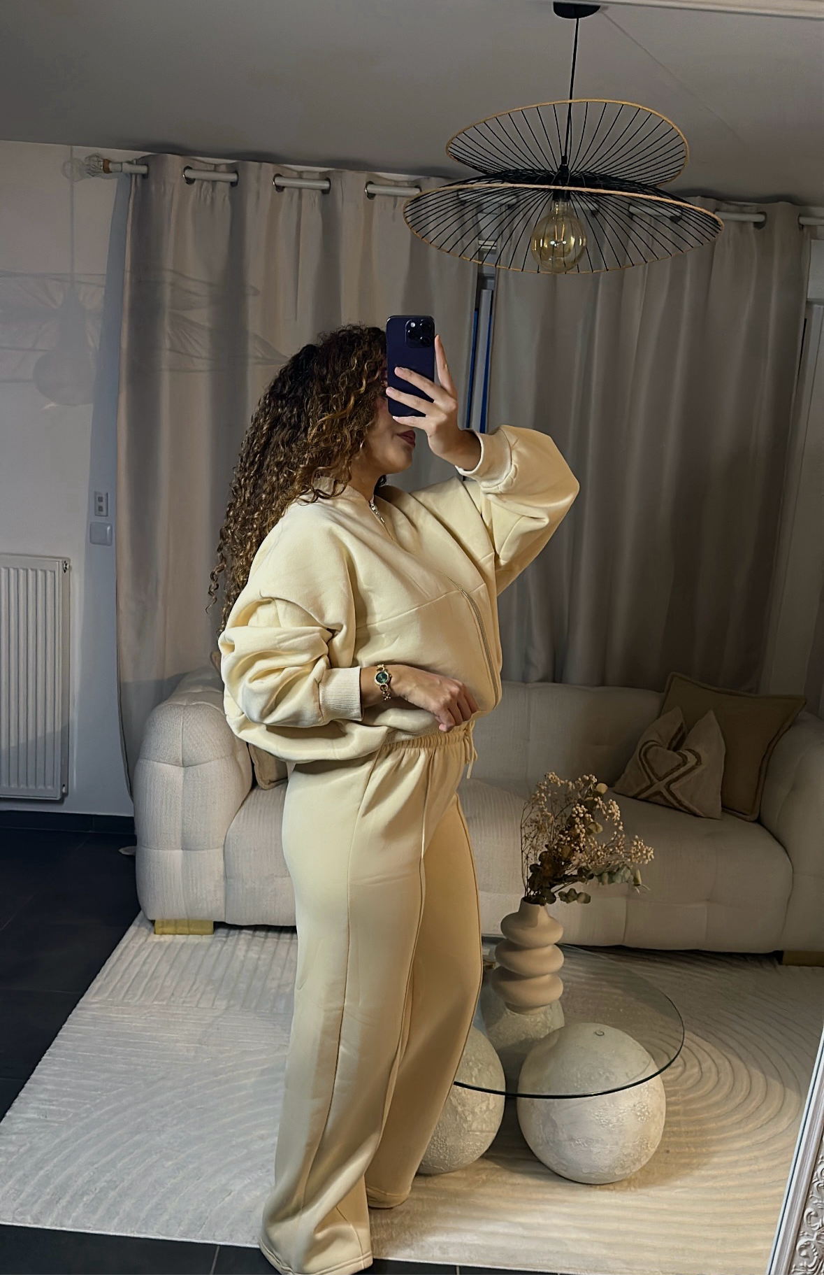Ensemble jogging beige