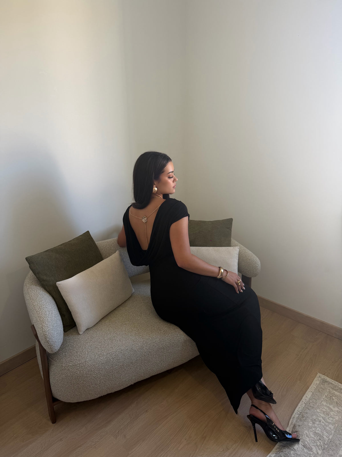 Robe longue AMARA – Noir,